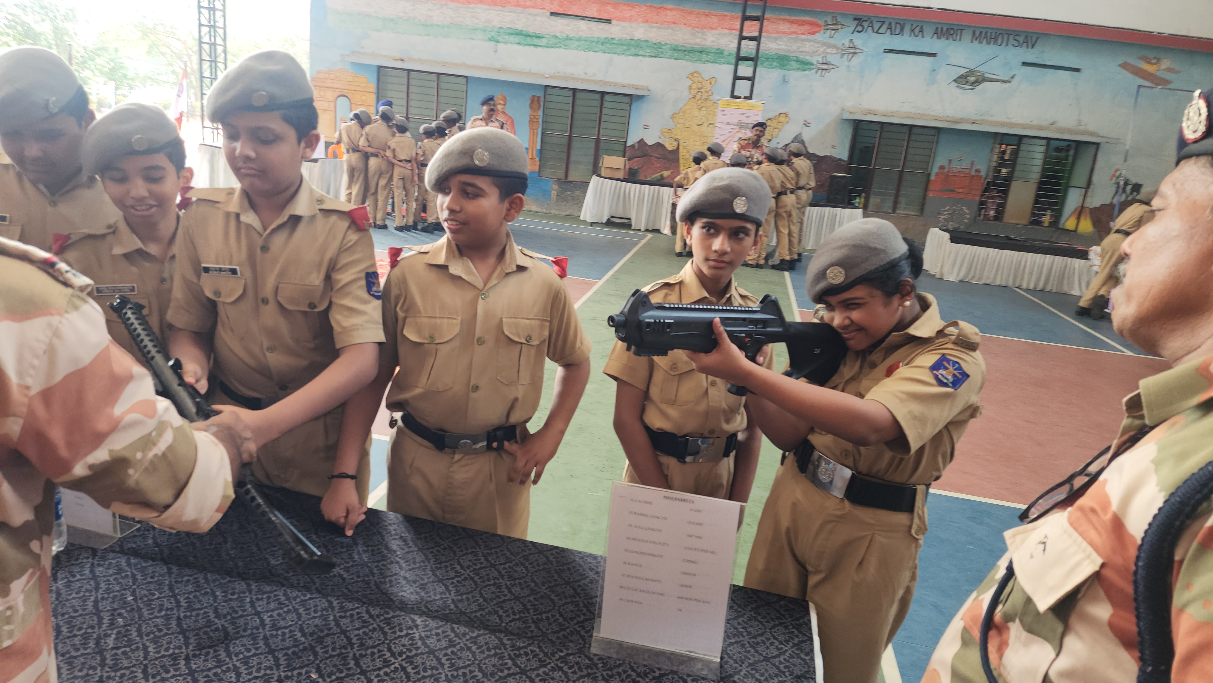 Itbp Weapon Display — Vidyadhiraja Vidyapeetom Sainik School